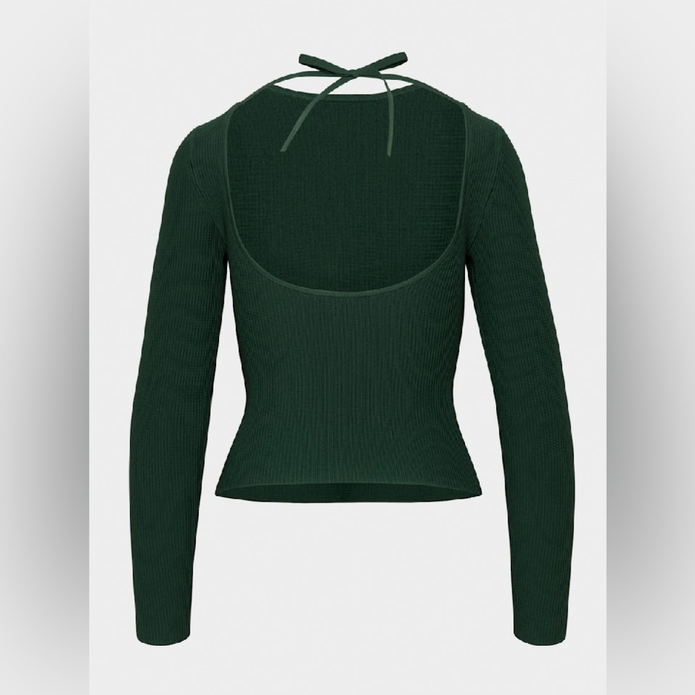 New Aritzia Babaton Sculpt Knit Scouted Longsleeve Tight open-back knit top - Picture 2 of 13